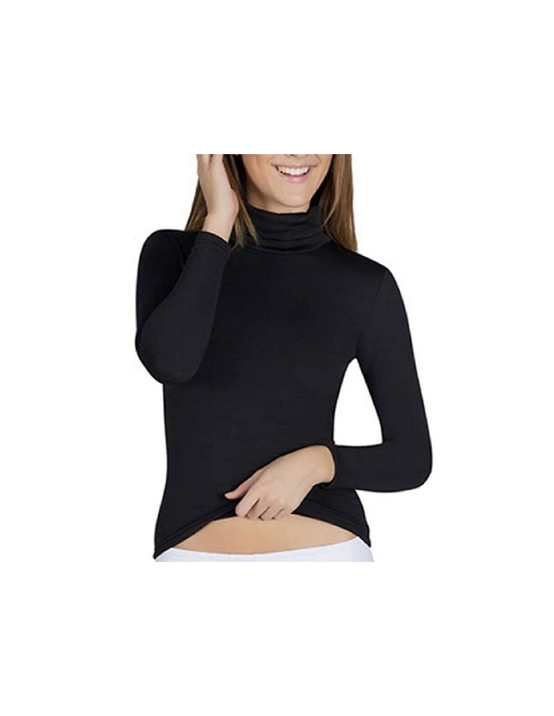 Ysabel Mora Camiseta térmica para mujer de manga larga y cuello cisne